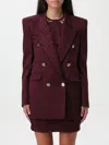 Elisabetta Franchi Lettering Jacquard Crepe Jacket In Burgunderrot