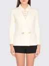 Elisabetta Franchi Ivory Knitted Blazer With Bows