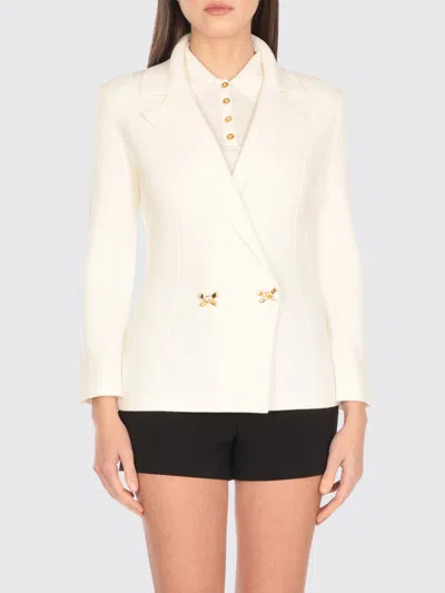 ELISABETTA FRANCHI BLAZER ELISABETTA FRANCHI WOMAN COLOR IVORY,G54801044