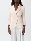 Elisabetta Franchi Jacket Tailored Logoed Buttons In Neutral