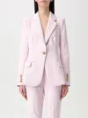 Elisabetta Franchi Quarzo Single Breasted Jacket In Pink