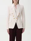 Elisabetta Franchi Doppelreihiger Blazer Aus Krepp In Weiss