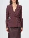 Elisabetta Franchi Zipper Jacket In Brown