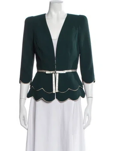 Pre-owned Elisabetta Franchi Blazer In Green