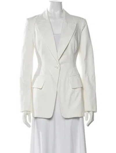 Pre-owned Elisabetta Franchi Blazer In Neutrals/white
