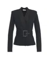 Elisabetta Franchi Black Belted Knitted Jacket In Black