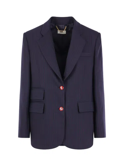 Elisabetta Franchi Blazer With Logo Buttons In Multi