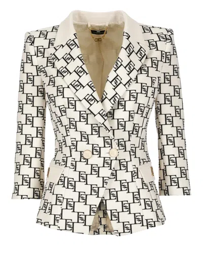 ELISABETTA FRANCHI BLAZER WITH MONOGRAM