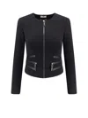 Elisabetta Franchi Blazer With Pockets And Zip In Black