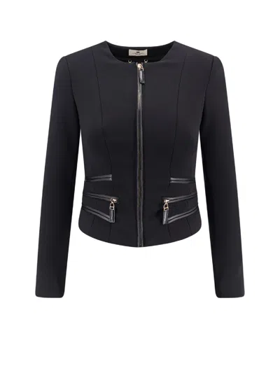 Elisabetta Franchi Blazer With Pockets And Zip In Black