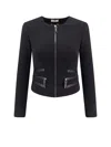 Elisabetta Franchi Blazer With Pockets And Zip In Black