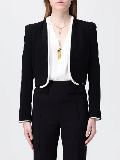 Elisabetta Franchi 3d Piping-detail Jacket In Black