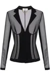 Elisabetta Franchi Collar Tailored Transparent Jacket