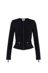 Elisabetta Franchi Tailored Black Jacket With Decorative Zipper Details In Black