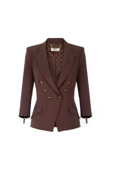 Elisabetta Franchi Blazers In Brown