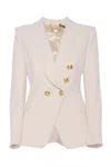 Elisabetta Franchi Double-breasted White Blazer With Gold Buttons In White