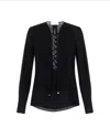 Elisabetta Franchi Black Georgette Blouse With Laces In Black