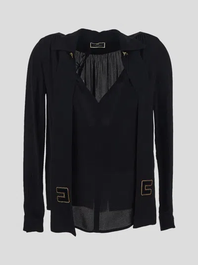 Elisabetta Franchi Shirt Featuring Scarf In Black