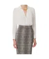 Elisabetta Franchi Blouse In Georgette Fabric With Jewel Detail In White