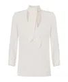 Elisabetta Franchi Blouse In Georgette Fabric With Sash Belt