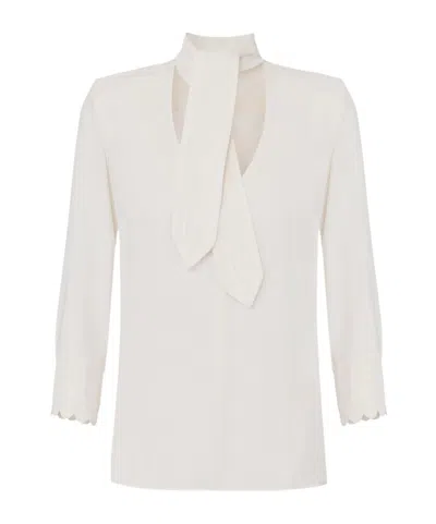 Elisabetta Franchi Blouse In Georgette Fabric With Sash Belt