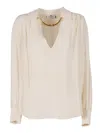 Elisabetta Franchi Blouse With Deep V-neck In Multi