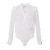Elisabetta Franchi White Georgette Body Shirt With Cufflinks