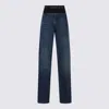 Elisabetta Franchi Blue And Black Cotton Jeans In Blue