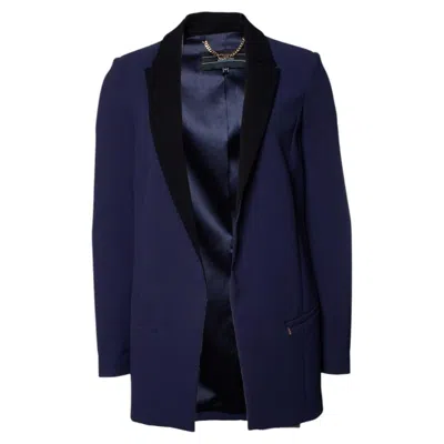 Pre-owned Elisabetta Franchi , Blue Blazer With Black Revert
