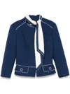 ELISABETTA FRANCHI BLUE BLAZER WITH POCKET DETAIL
