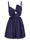 Elisabetta Franchi Bow Detail Cut-out Mini Dress In Blue