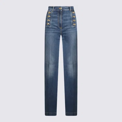 ELISABETTA FRANCHI BLUE COTTON DENIM JEANS