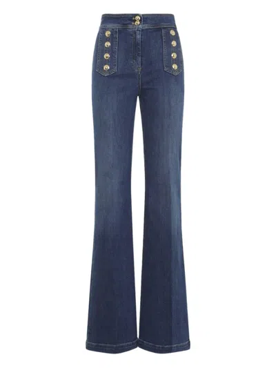 Elisabetta Franchi Blue Denim Cotton Jeans With Buttons