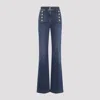 Elisabetta Franchi Blue Denim Cotton Jeans With Buttons In Multi