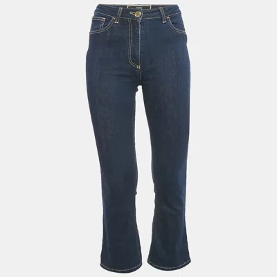 Pre-owned Elisabetta Franchi Blue Denim Flared Jeans S Waist 26"