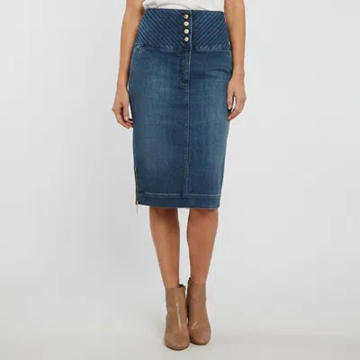 Pre-owned Elisabetta Franchi Blue Denim Gonna Jeans Skirt S