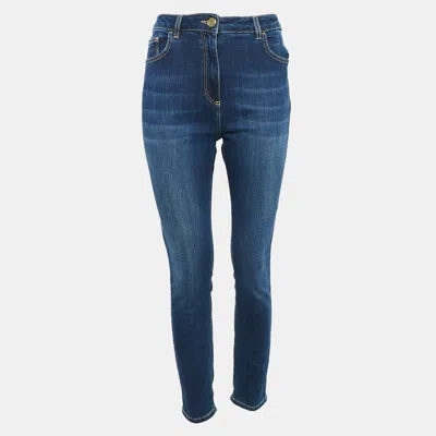 Pre-owned Elisabetta Franchi Blue Denim High Rise Jeans L Waist 31"