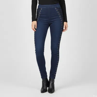 Pre-owned Elisabetta Franchi Blue Denim High Waist Skinny Jeans S/waist 24"