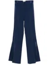 Elisabetta Franchi Blue Flared Pant In Navy Blue