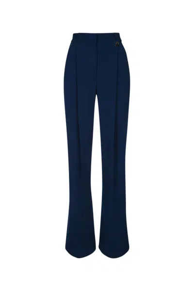 ELISABETTA FRANCHI BLUE FLARED TROUSERS
