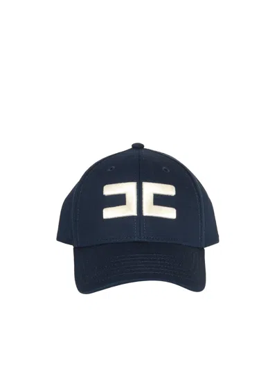 Elisabetta Franchi Blue Hat With Logo