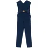Elisabetta Franchi Flowing Crepe Jumpsuit With Macro Blue Bow