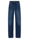 Elisabetta Franchi Wide-leg Denim Trousers Contrast Stitching In Blue