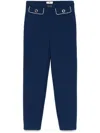 Elisabetta Franchi Tailored Trousers With Button Detailing And Contrast Piping In Blue
