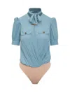 Elisabetta Franchi Blue Viscose Bodysuit