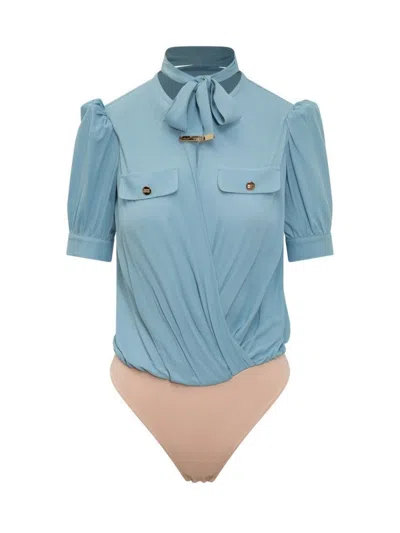 Elisabetta Franchi Blue Viscose Bodysuit