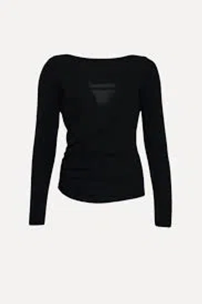 Elisabetta Franchi Boat Neck Draped Top  In Black