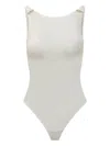 Elisabetta Franchi Scoop Neckline Thong Cut Lingerie In White