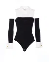 Elisabetta Franchi Monochrome Button-up Collared Body With Detachable Sleeves In Black