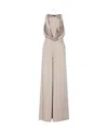 Elisabetta Franchi Body-chain Crepe Jumpsuit In Nude